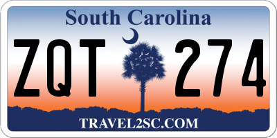 SC license plate ZQT274