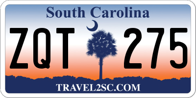 SC license plate ZQT275