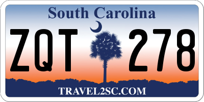 SC license plate ZQT278