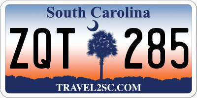 SC license plate ZQT285
