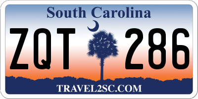 SC license plate ZQT286