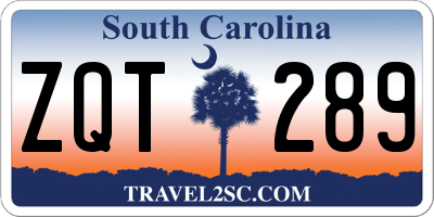 SC license plate ZQT289