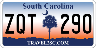 SC license plate ZQT290