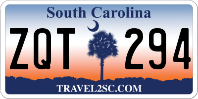 SC license plate ZQT294