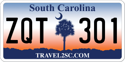 SC license plate ZQT301