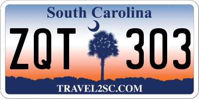 SC license plate ZQT303