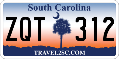 SC license plate ZQT312