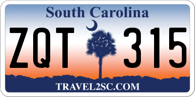 SC license plate ZQT315