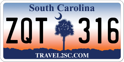 SC license plate ZQT316