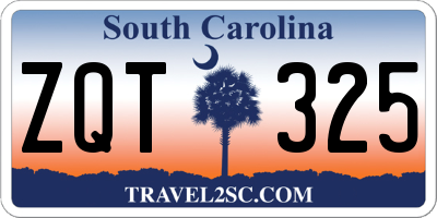 SC license plate ZQT325