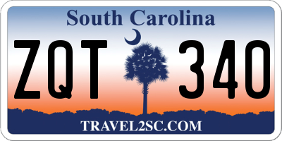 SC license plate ZQT340