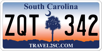 SC license plate ZQT342