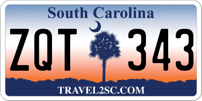 SC license plate ZQT343