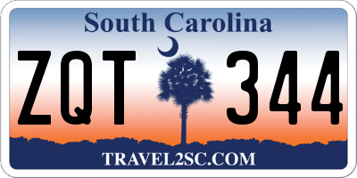SC license plate ZQT344