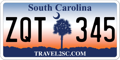 SC license plate ZQT345