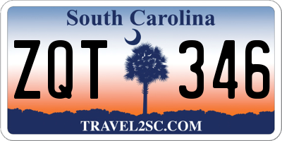 SC license plate ZQT346