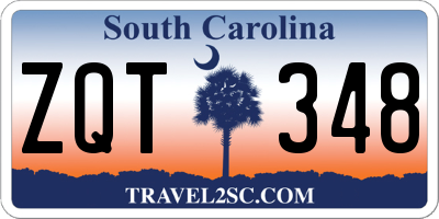 SC license plate ZQT348