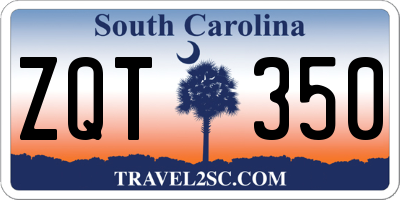 SC license plate ZQT350