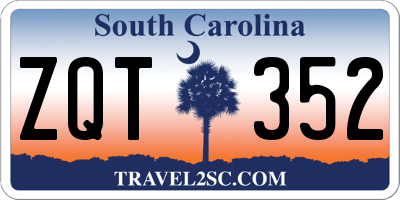 SC license plate ZQT352