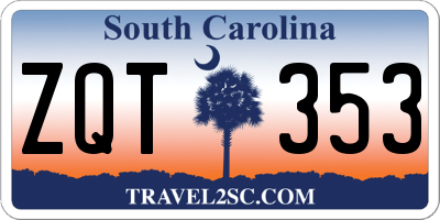 SC license plate ZQT353