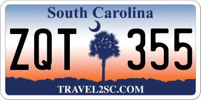 SC license plate ZQT355