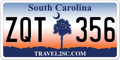 SC license plate ZQT356