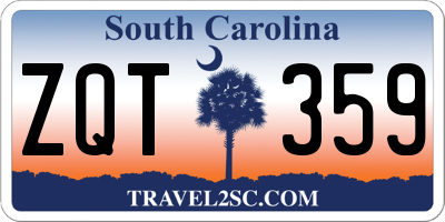 SC license plate ZQT359