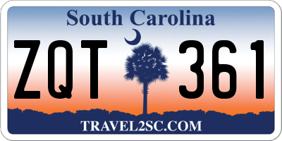 SC license plate ZQT361