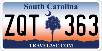 SC license plate ZQT363