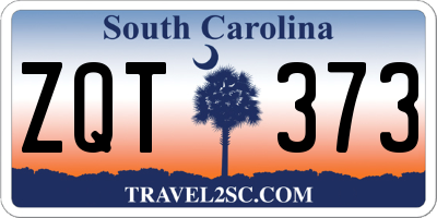 SC license plate ZQT373