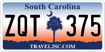 SC license plate ZQT375