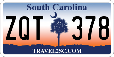SC license plate ZQT378