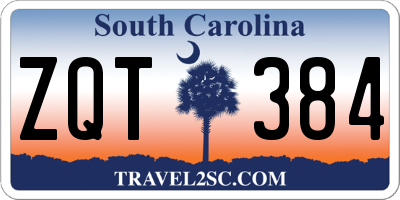 SC license plate ZQT384