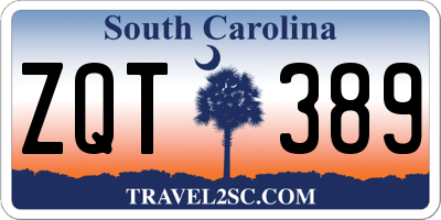 SC license plate ZQT389