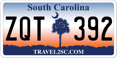 SC license plate ZQT392