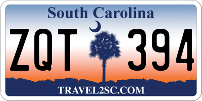 SC license plate ZQT394