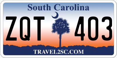 SC license plate ZQT403