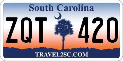 SC license plate ZQT420
