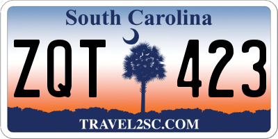 SC license plate ZQT423