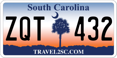 SC license plate ZQT432