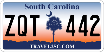 SC license plate ZQT442