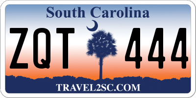 SC license plate ZQT444