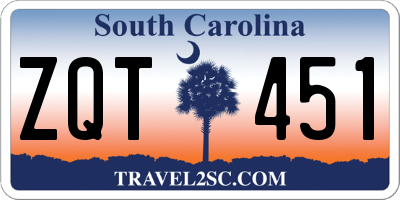 SC license plate ZQT451