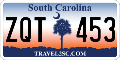 SC license plate ZQT453