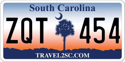 SC license plate ZQT454