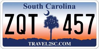 SC license plate ZQT457