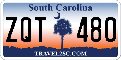 SC license plate ZQT480