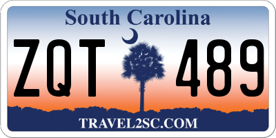 SC license plate ZQT489