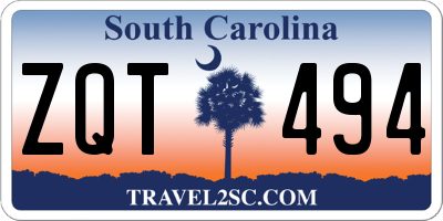 SC license plate ZQT494