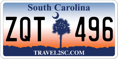 SC license plate ZQT496